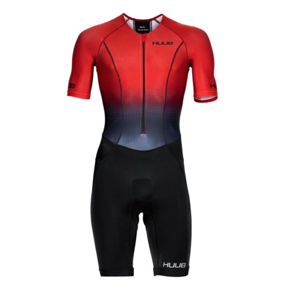 HUUB Anemoi 2 Sub22 Triathlon Suit Red Black Ombre Short Sleeve‎ XS HB-22-02-P4